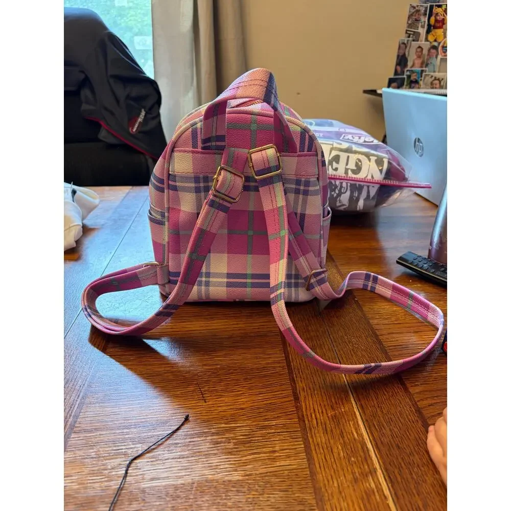 Circus by Sam Edelman Grid Bear Pink Plaid Mini Backpack Tartan Cute New